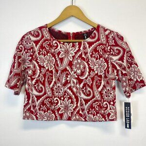 NWT Design Lab Red and White Crop Top